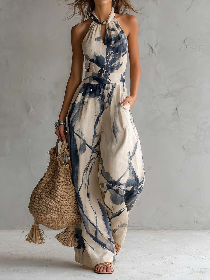 Haydée | Combinaison Large en Imprimé Aquarelle Femme