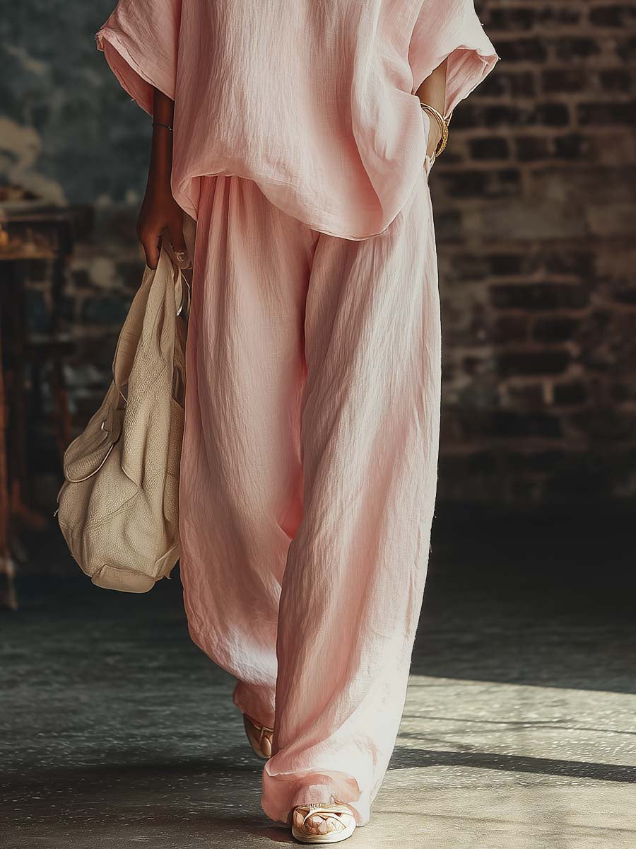 Noémie | Ensemble Chemise V-Cou et Pantalon Femme