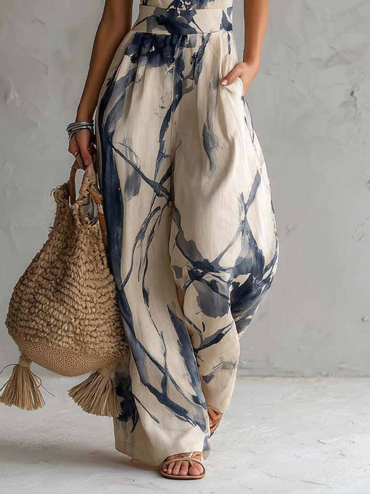 Haydée | Combinaison Large en Imprimé Aquarelle Femme