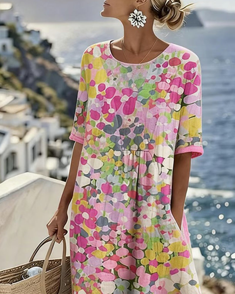 Vittoria — Robe midi fleurie femme élégante