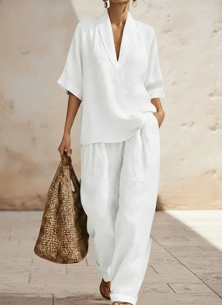 Nicole | Ensemble en Lin Deux Pièces Sans Effort Femme