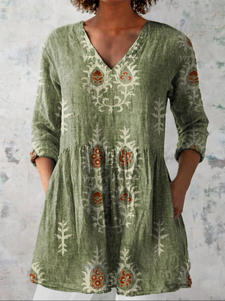 Elise | Blouse longue avec décolleté en V femme