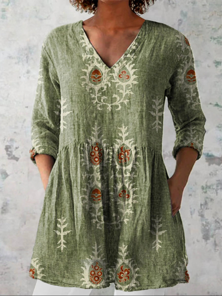 Elise | Blouse longue avec décolleté en V femme