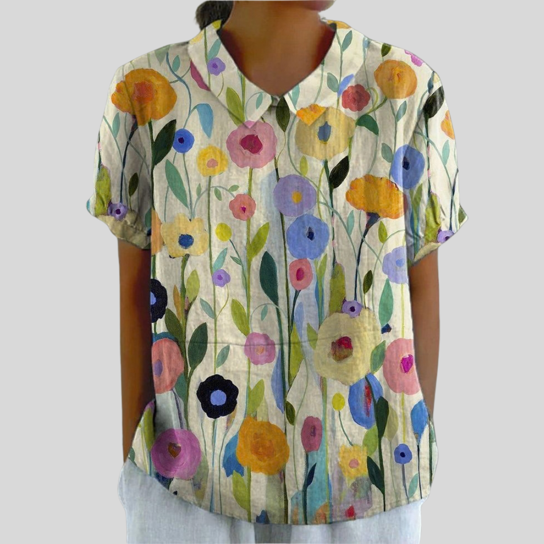 Solène | Blouse florale graphique femme