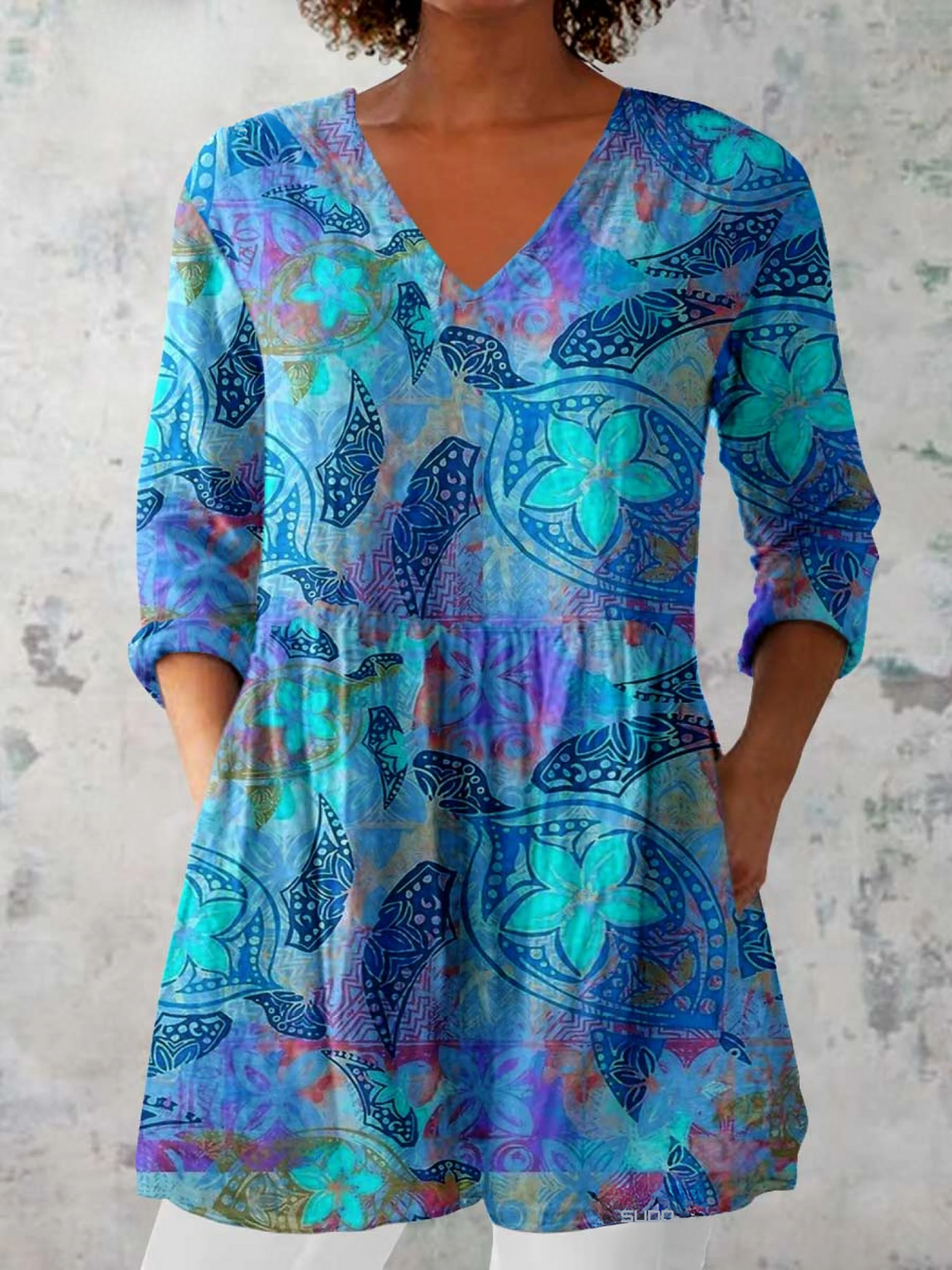 Juliette | Blouse longue à col V femme