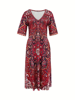 Camille – Robe fluide élégante à col V