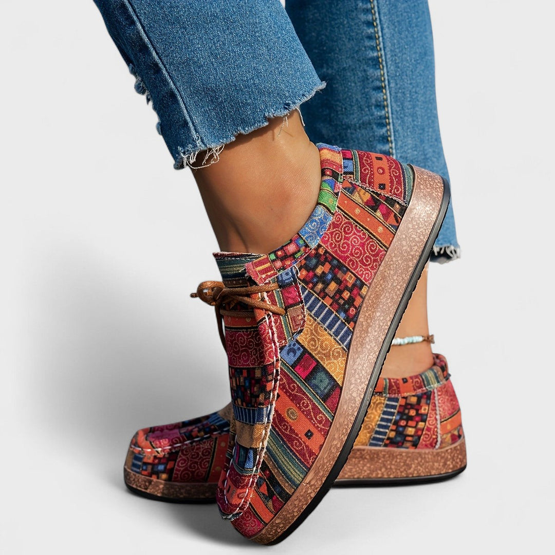 Azura | Baskets ethniques patchwork femme
