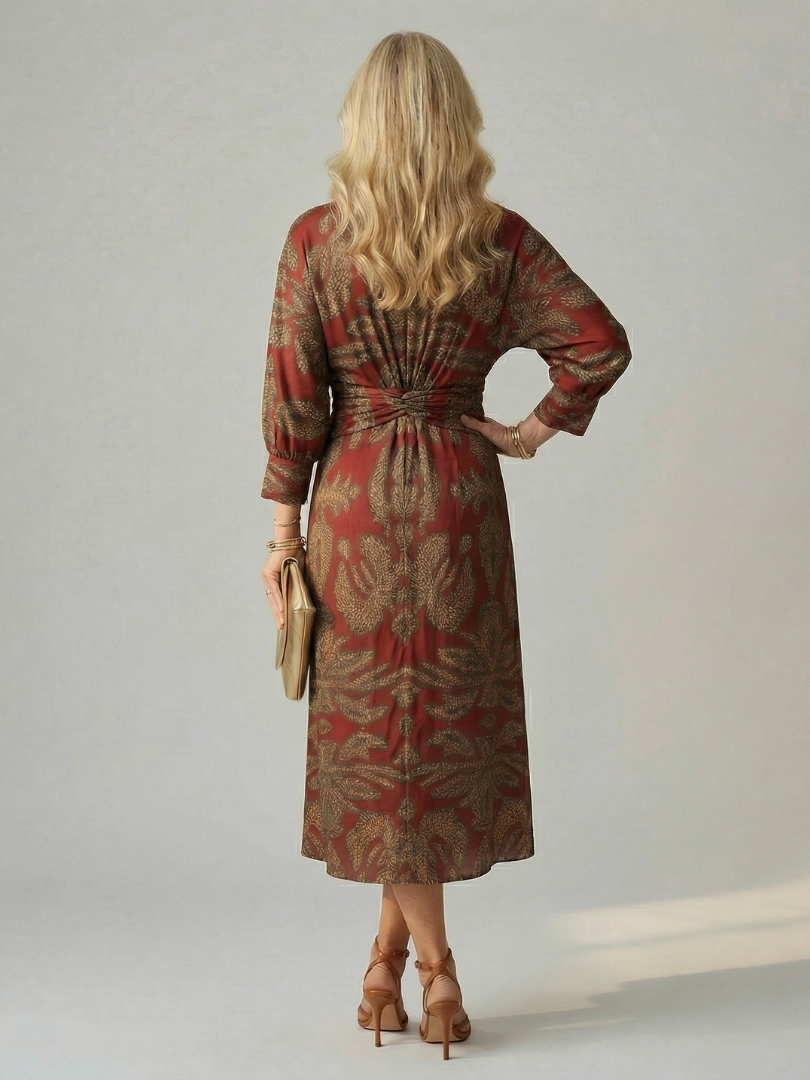 Gabrielle | Robe midi cache-cœur naturelle femme