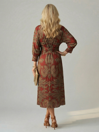 Gabrielle | Robe midi cache-cœur naturelle femme