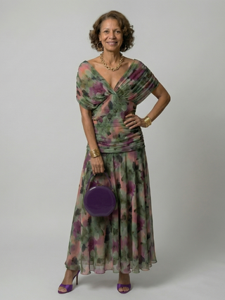 Pénélope | Robes midi fluides off-épaules femme
