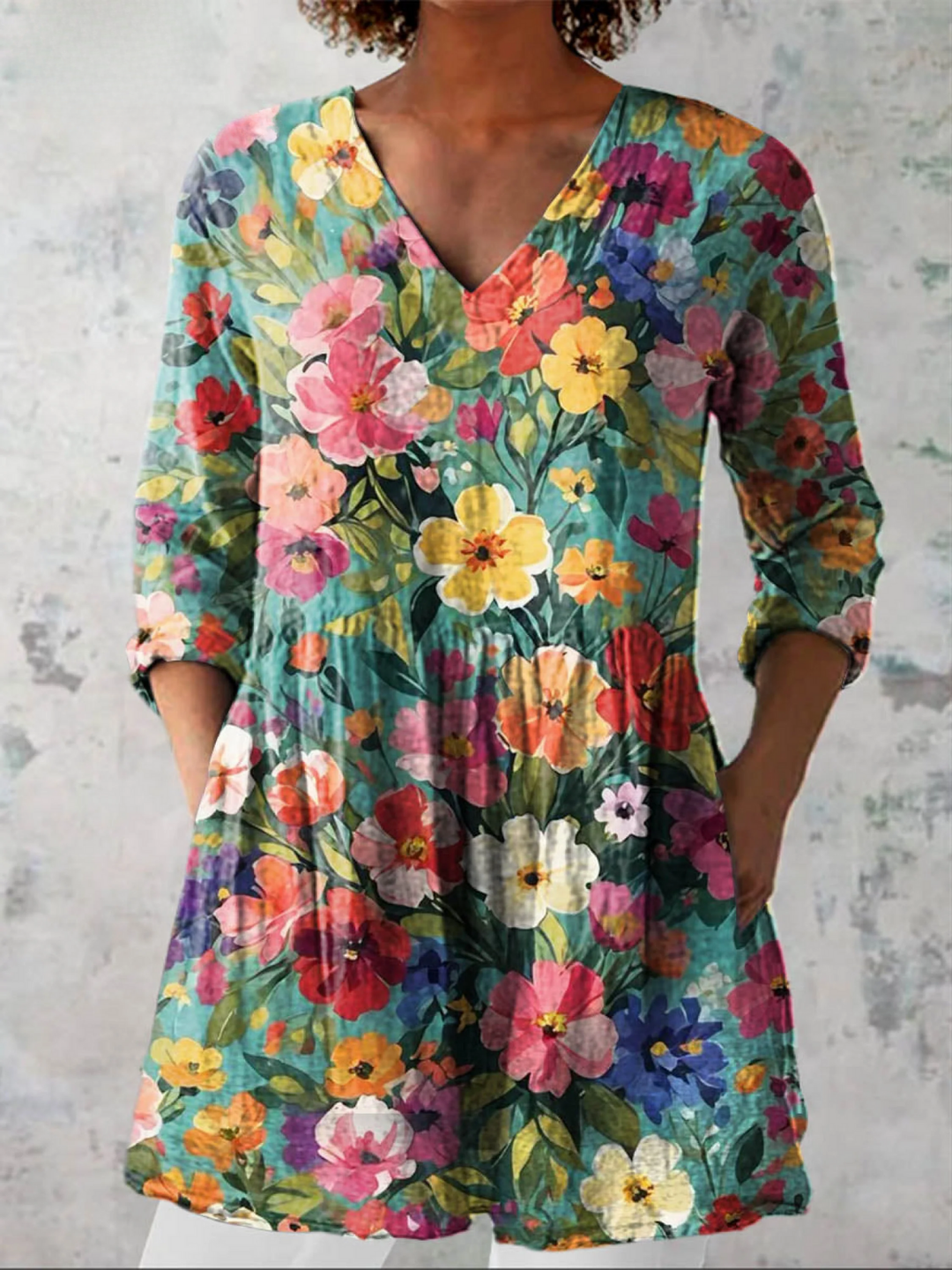 Nora | Blouse longue avec décolleté en V femme