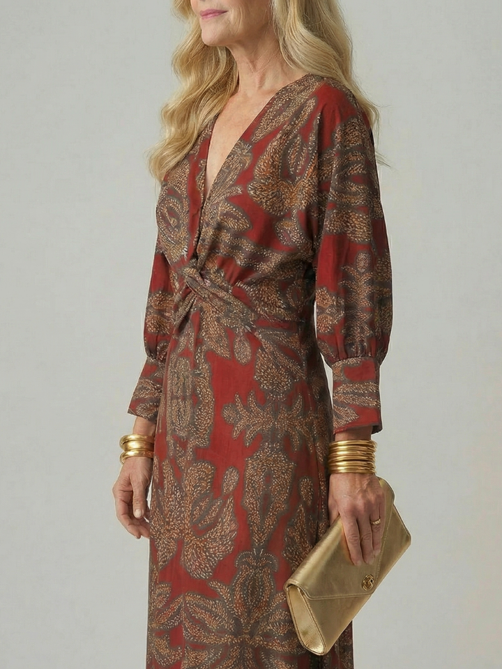 Gabrielle | Robe midi cache-cœur naturelle femme