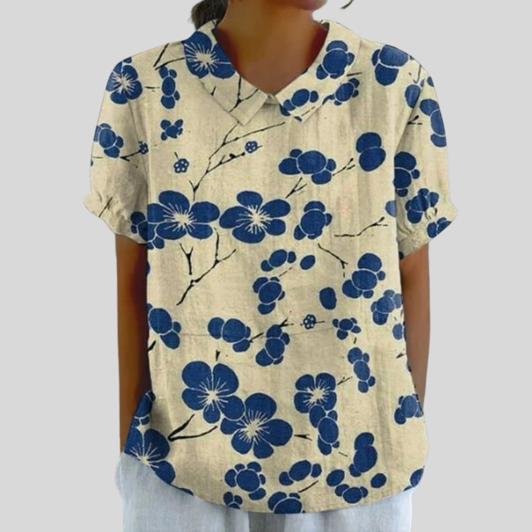 Delphine | Blouse florale contrastée femme