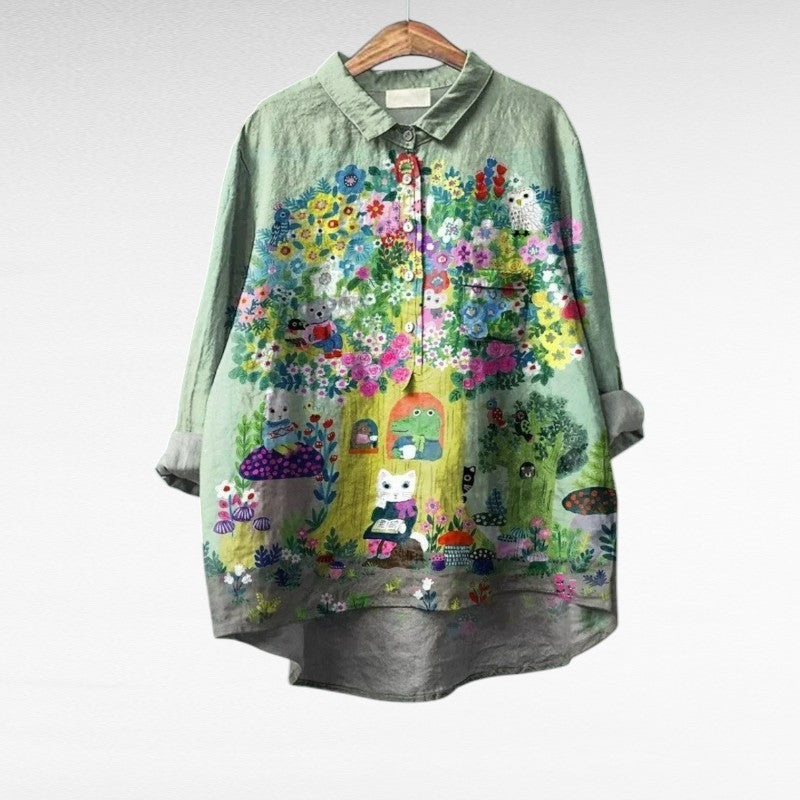 Élise | Blouse jardin enchanté femme