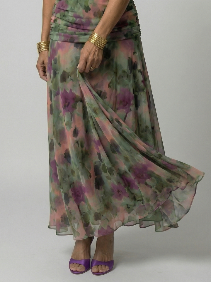 Pénélope | Robes midi fluides off-épaules femme