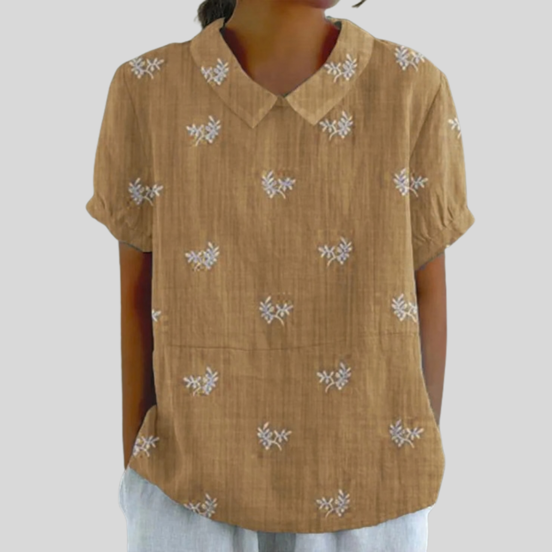 Geneviève | Blouse brodée discrète femme