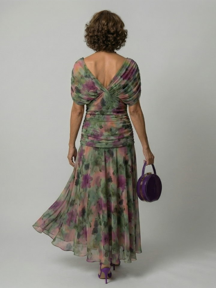 Pénélope | Robes midi fluides off-épaules femme