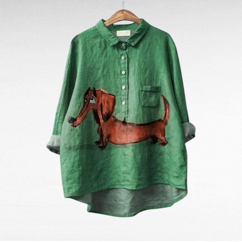 Cloé | Blouse chien ludique femme