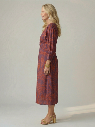 Gabrielle | Robe midi cache-cœur naturelle femme