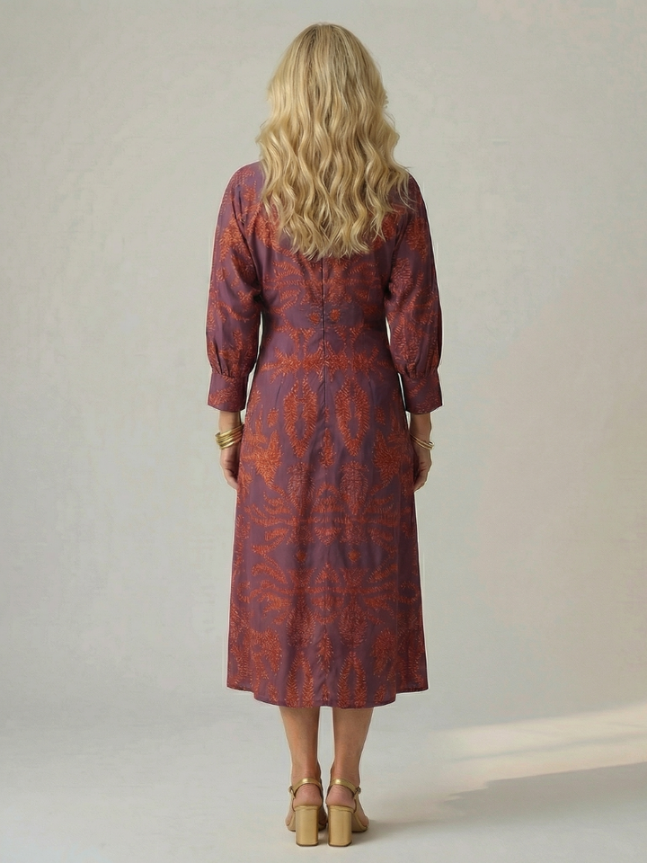 Gabrielle | Robe midi cache-cœur naturelle femme