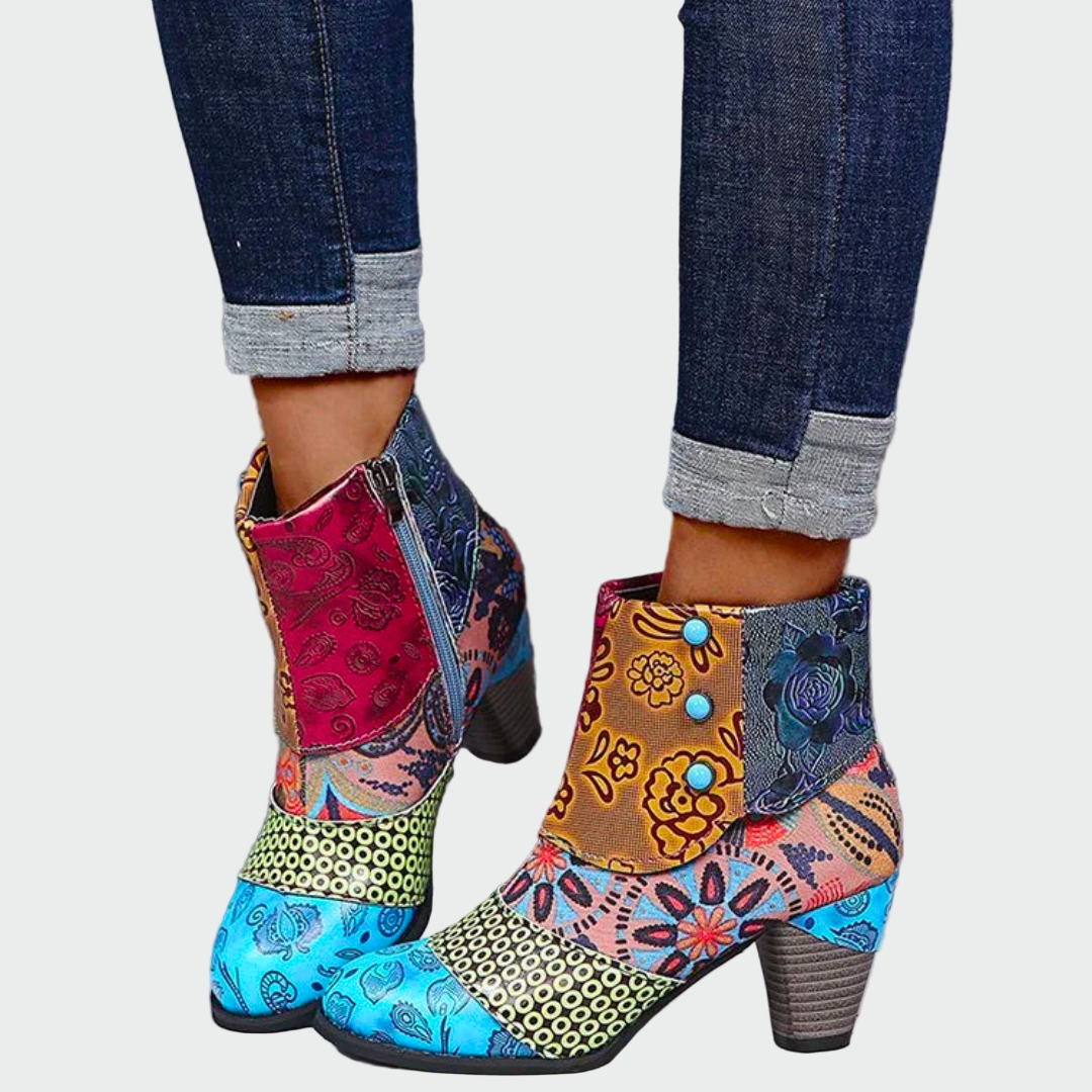 Aurélia | Bottines patchwork artistiques femme