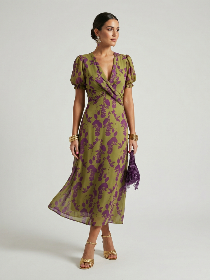 Hélène | Robe midi florale décontractée femme