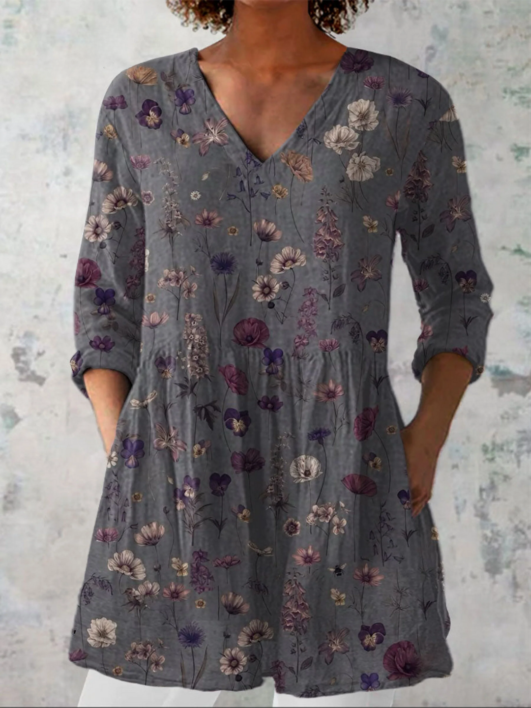 Audrey | Blouse à manches longues avec décolleté en V femme