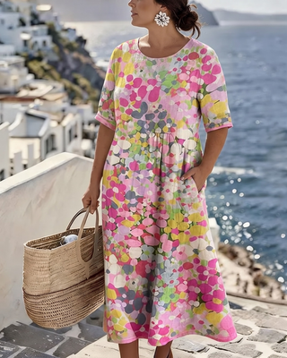 Vittoria — Robe midi fleurie femme élégante