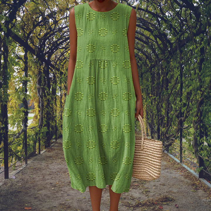 Aikaterini | Robe élégante sans manches avec poches femme