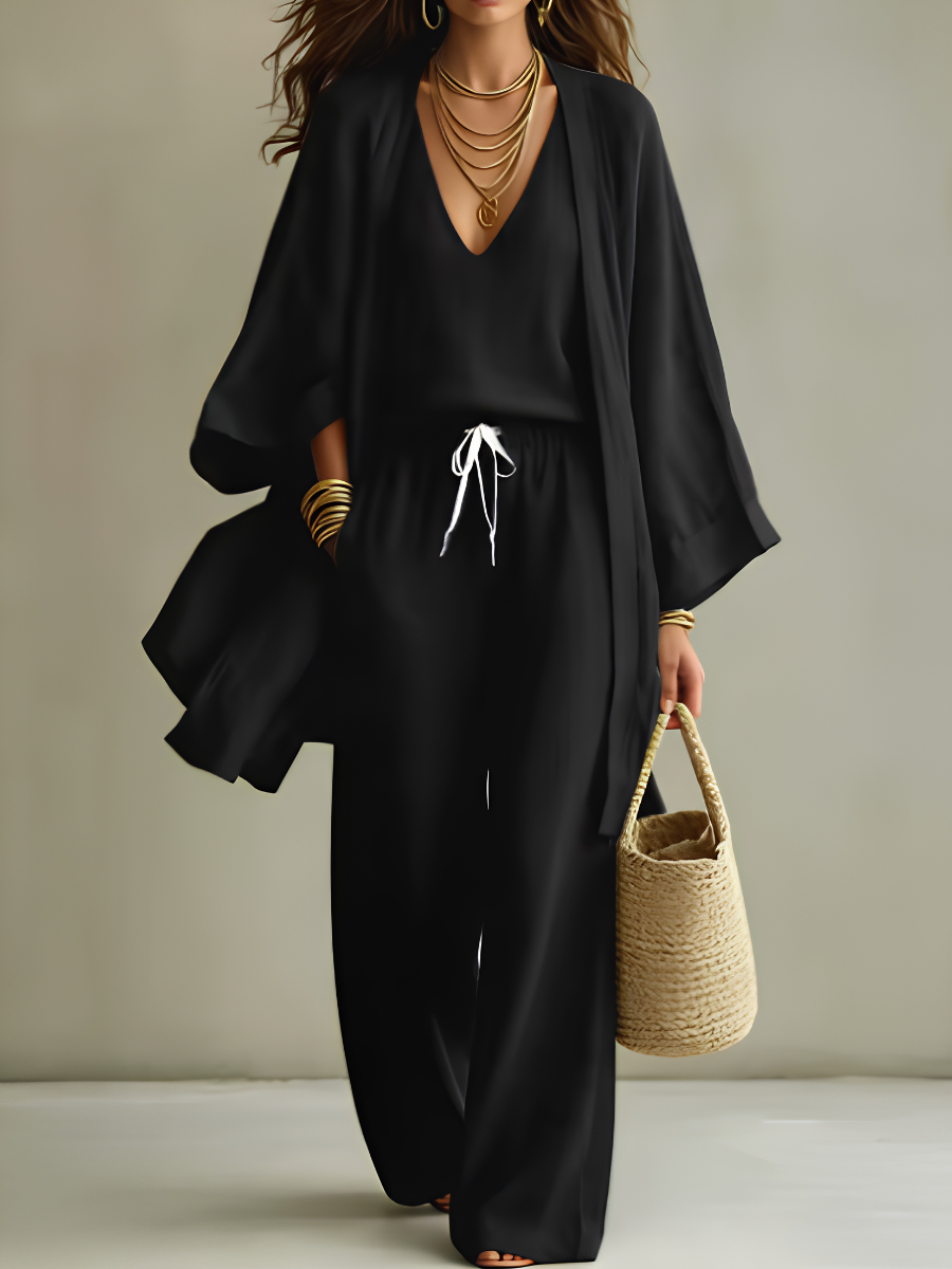 Elena — Ensemble femme 3 pièces en lin