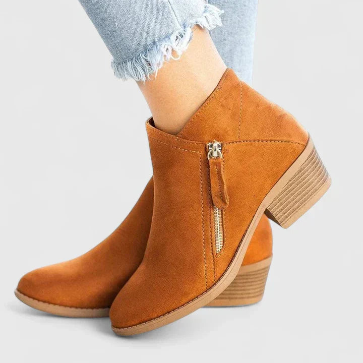 Héloïse | Bottines suédées zip élégant femme