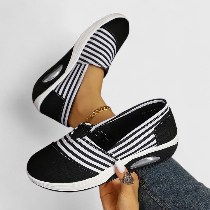 Marina | Baskets slip-on rayées femme