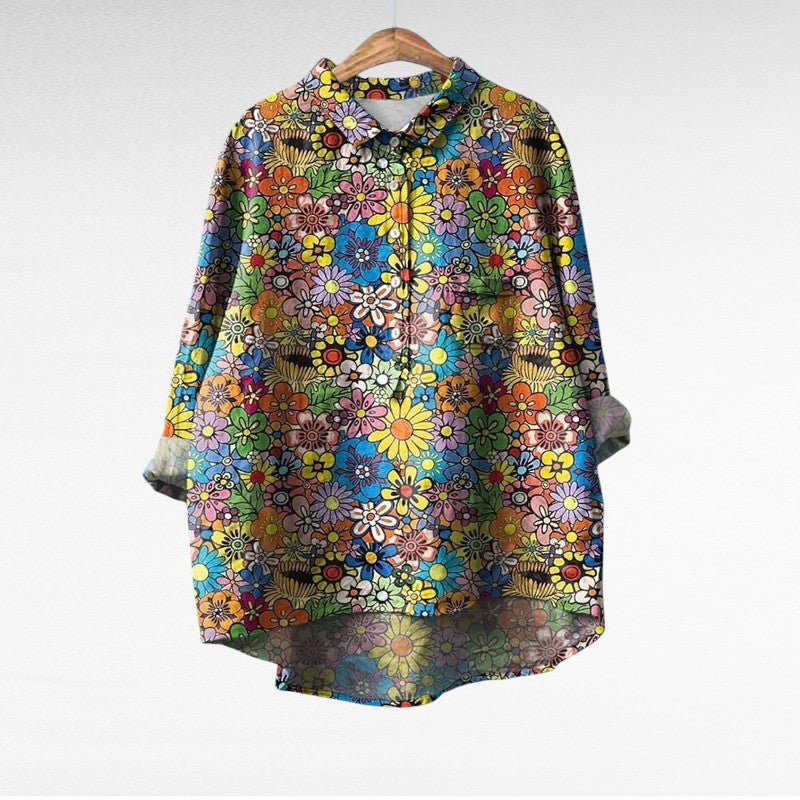 Marjolaine | Blouse fleurie rétro femme