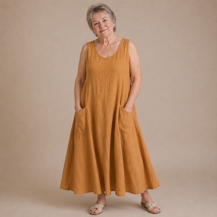 Yvonne — Robe maxi femme élégante à imprimé floral