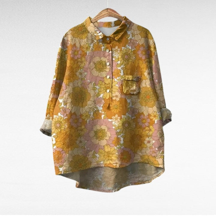 Marjolaine | Blouse fleurie rétro femme