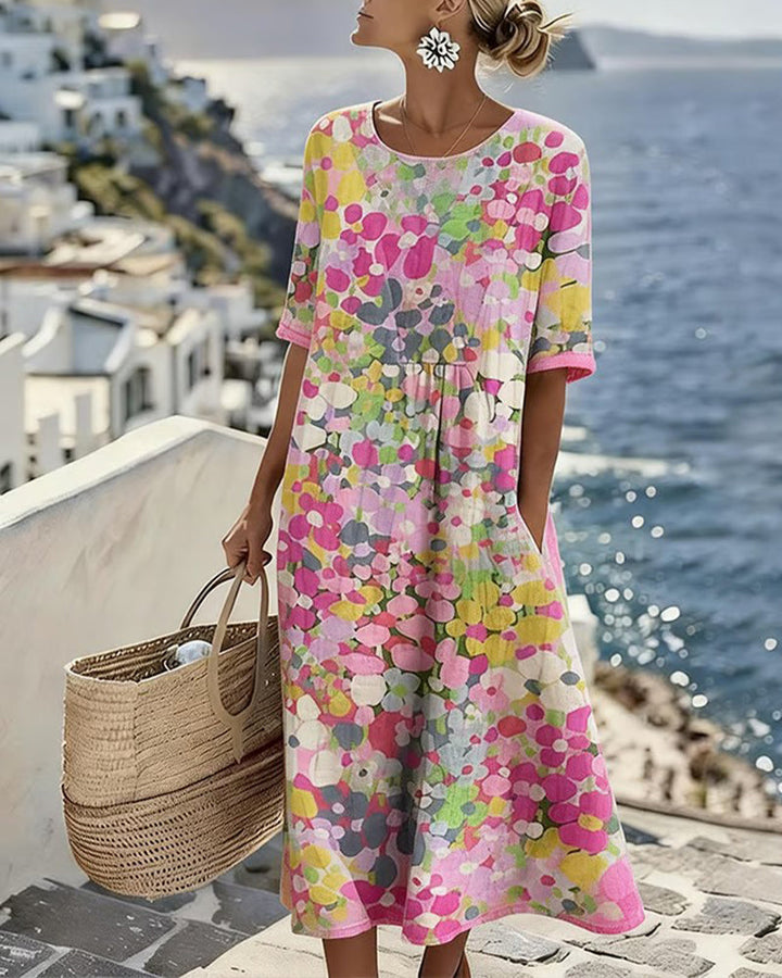 Vittoria — Robe midi fleurie femme élégante