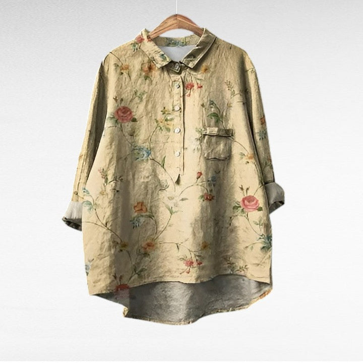 Marjolaine | Blouse fleurie rétro femme