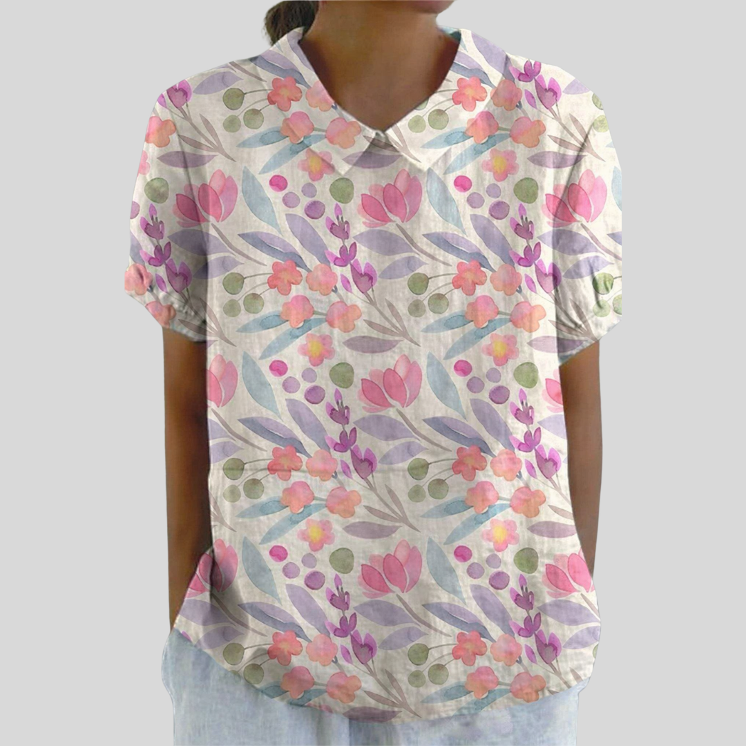 Aurélie | Blouse motif floral graphique femme