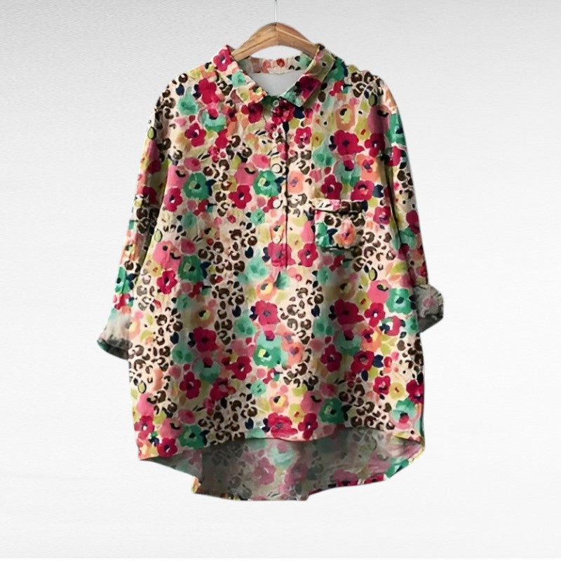 Marjolaine | Blouse fleurie rétro femme