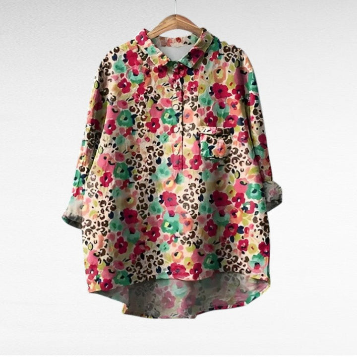 Marjolaine | Blouse fleurie rétro femme