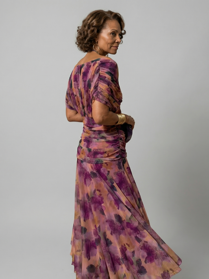 Pénélope | Robes midi fluides off-épaules femme