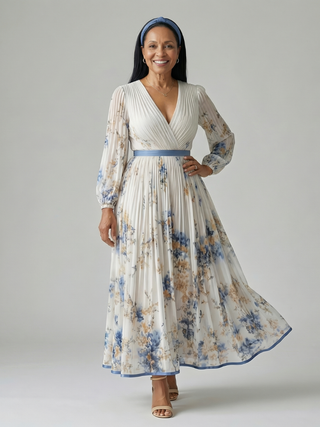 Claudine | Robe midi drapée plissée femme