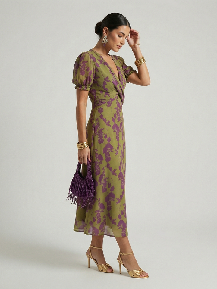 Hélène | Robe midi florale décontractée femme