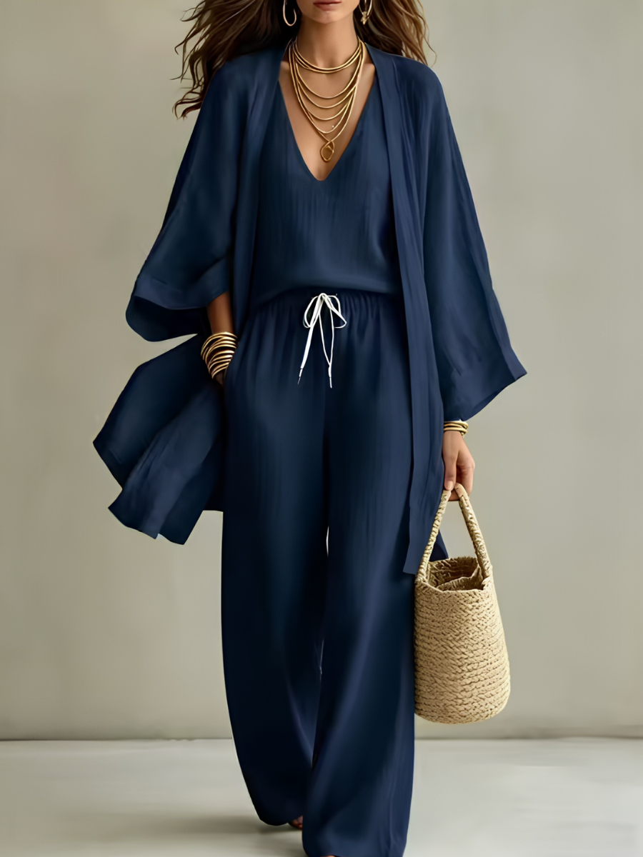 Elena — Ensemble femme 3 pièces en lin