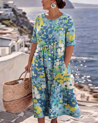 Vittoria — Robe midi fleurie femme élégante