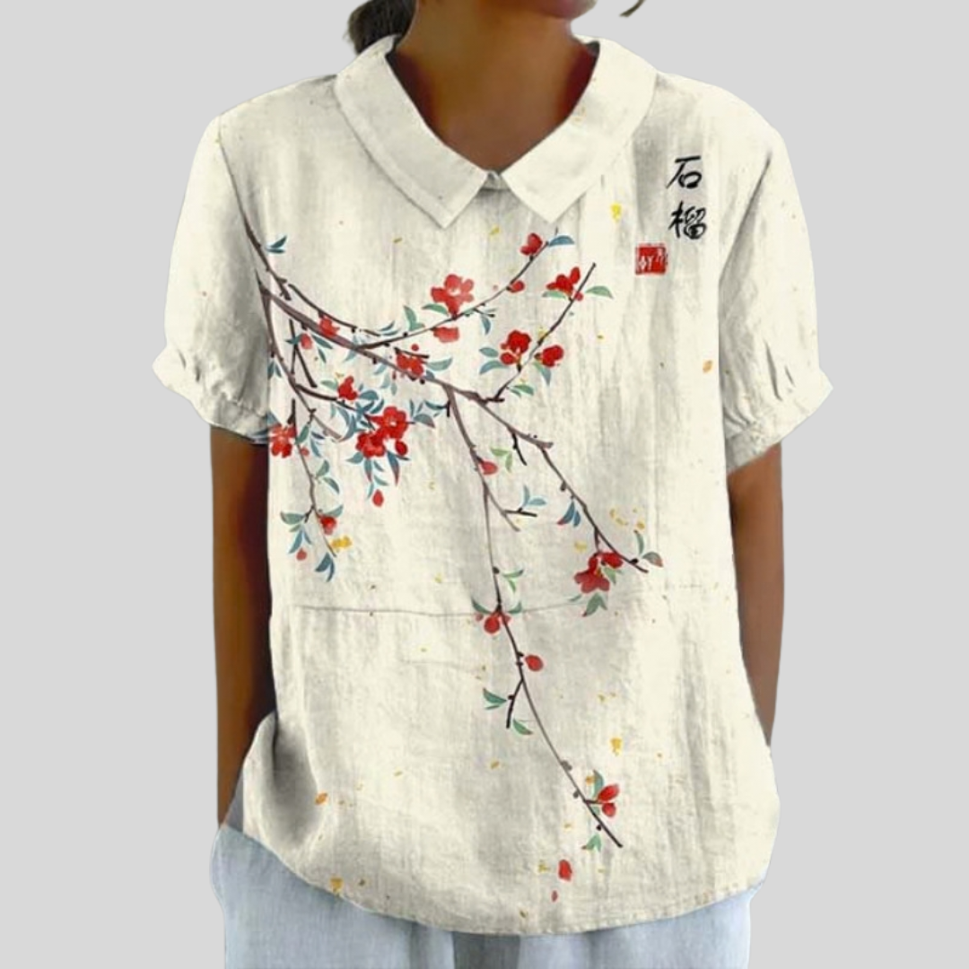 Suzanne | Blouse fleurie minimaliste femme