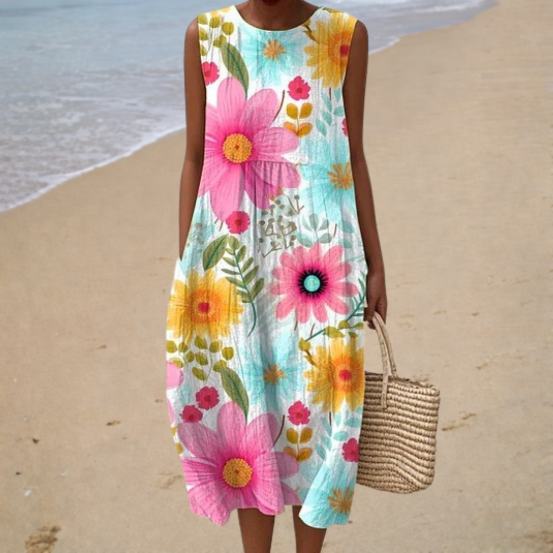Chantal | Robe Midi Fleurie Femme