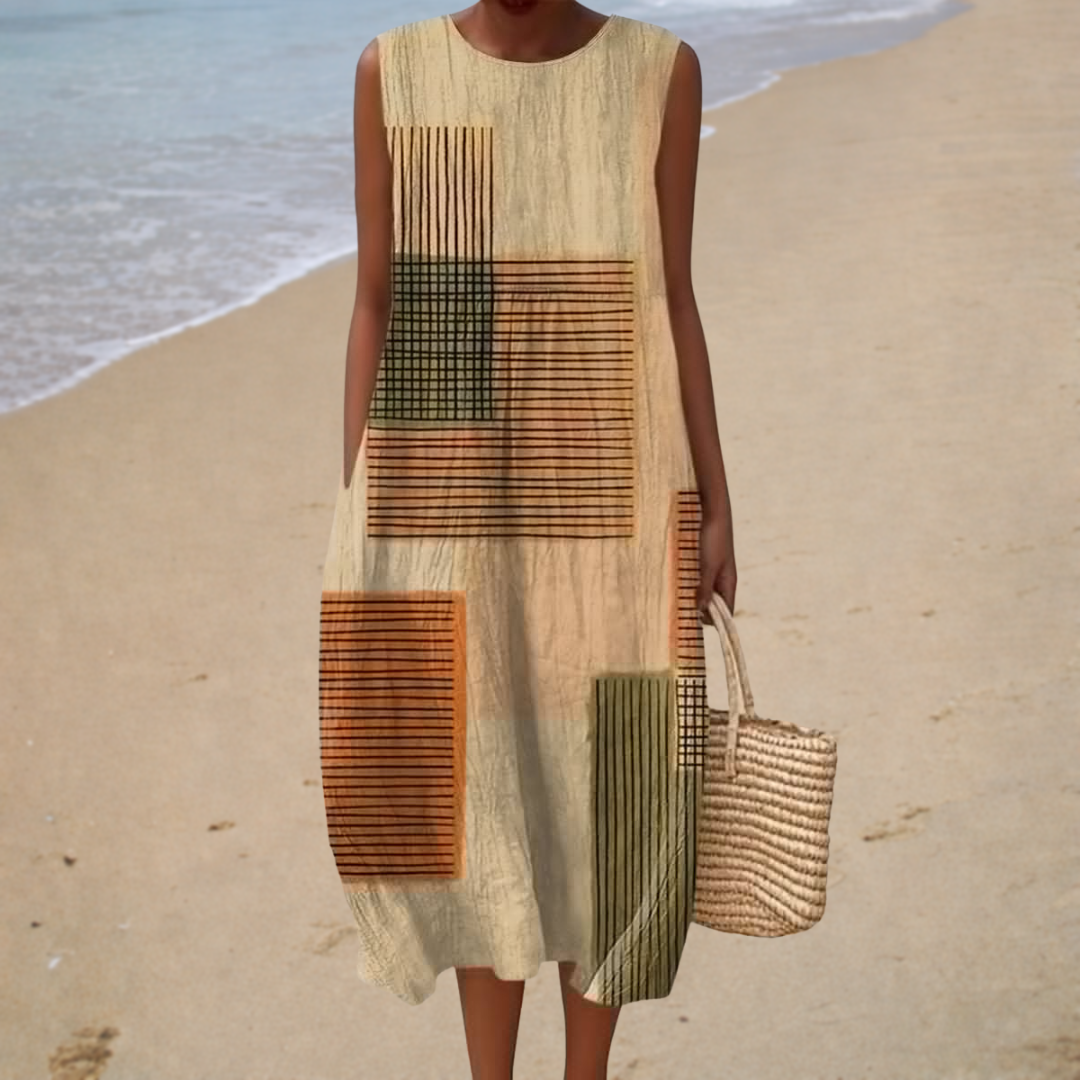 Édith | Robe Midi Graphique Femme