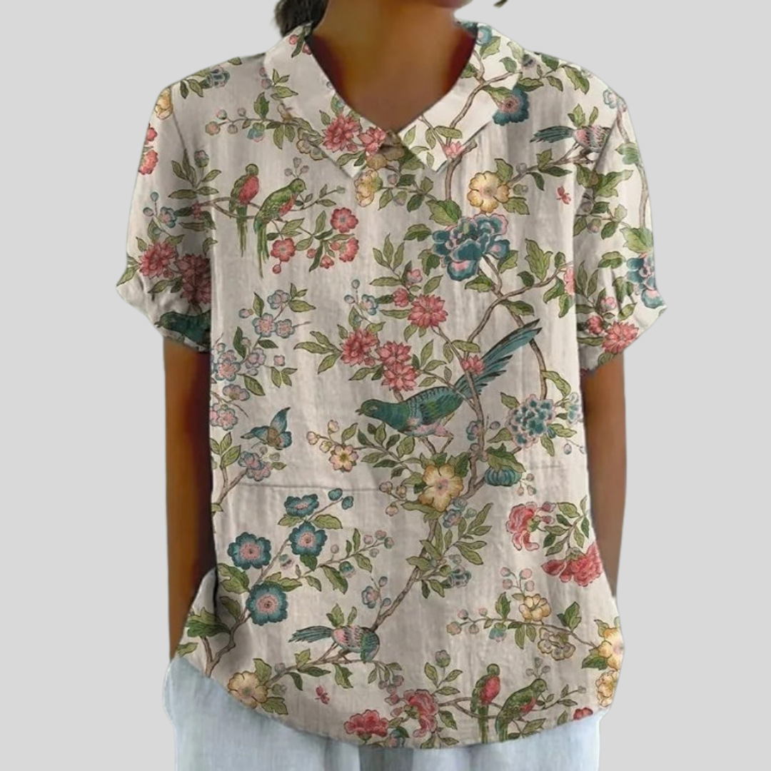 Joséphine | Blouse florale illustrée femme