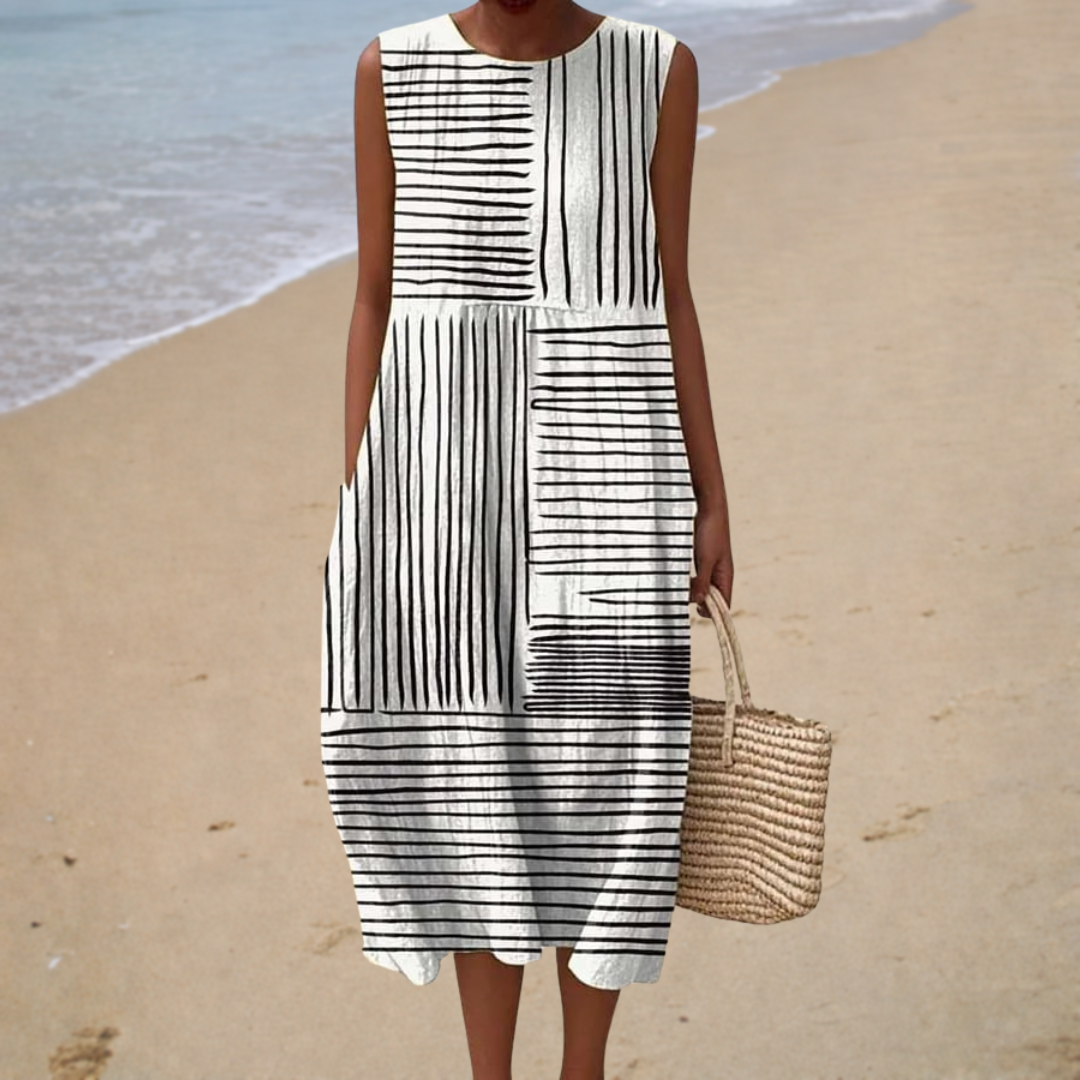 Elloise | Robe Midi Graphique Femme